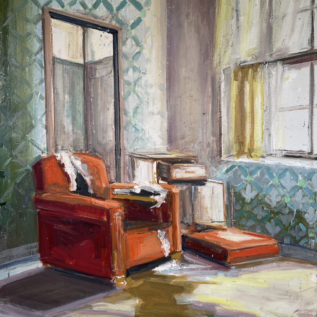 THE PLACE BY THE WINDOW, 120x100 cm, olie på lærred. 2024